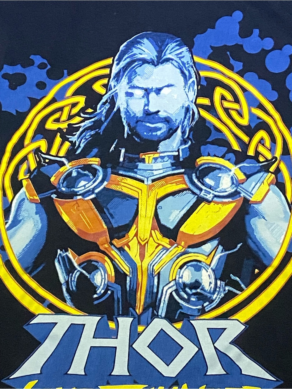 Marvel Thor Short Sleeve Tee in Black with Yellow & Blue Graphic